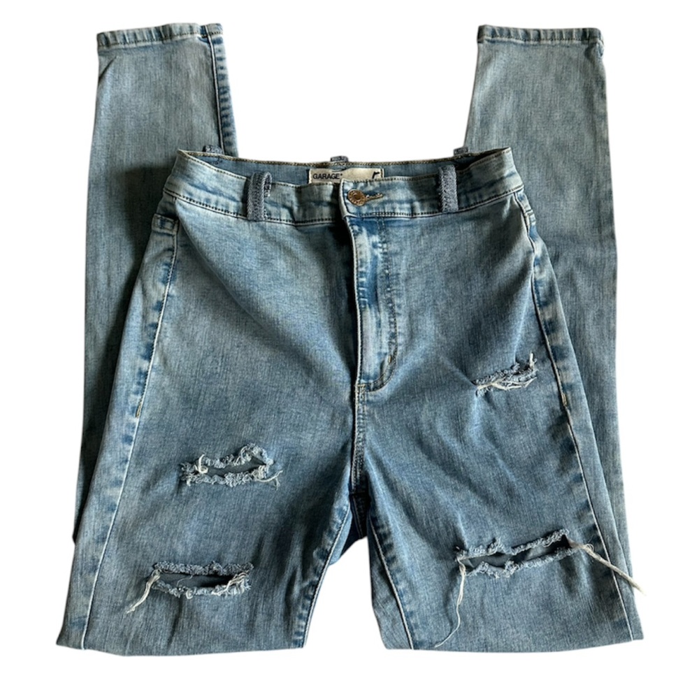 Garage Light Wash Distressed Skinny Jeans
